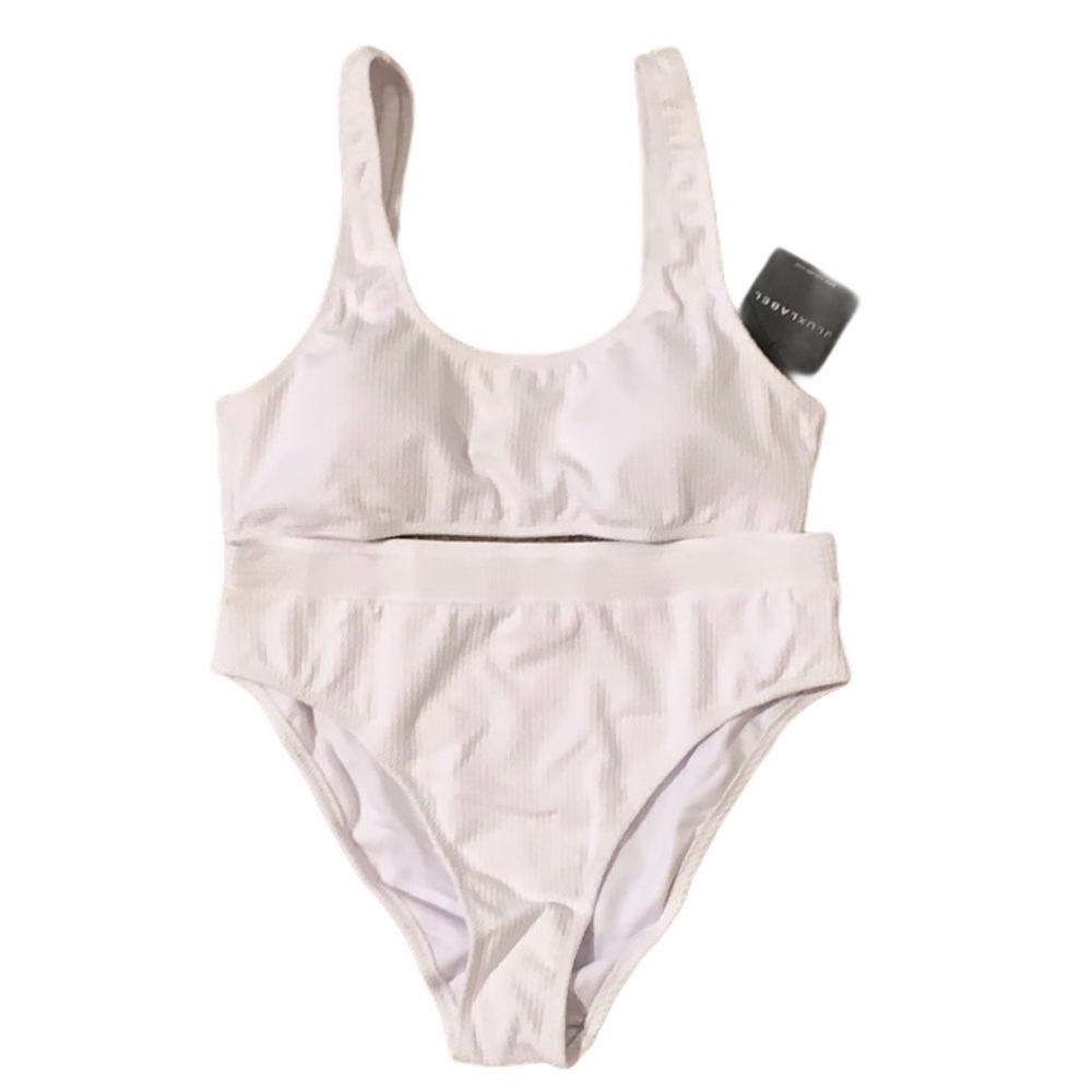 NWT JLUXLABEL White Catalina Textured Bikini